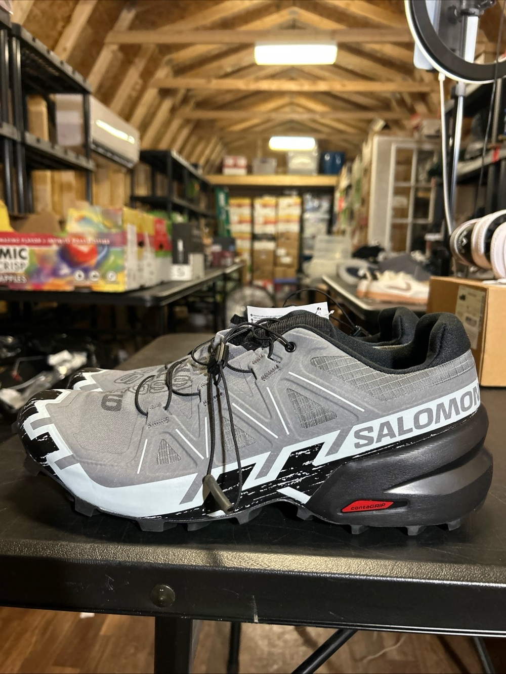 Men’s Salomon Speedcross 6, Quiet Shade Black, Size 12. No Original Box